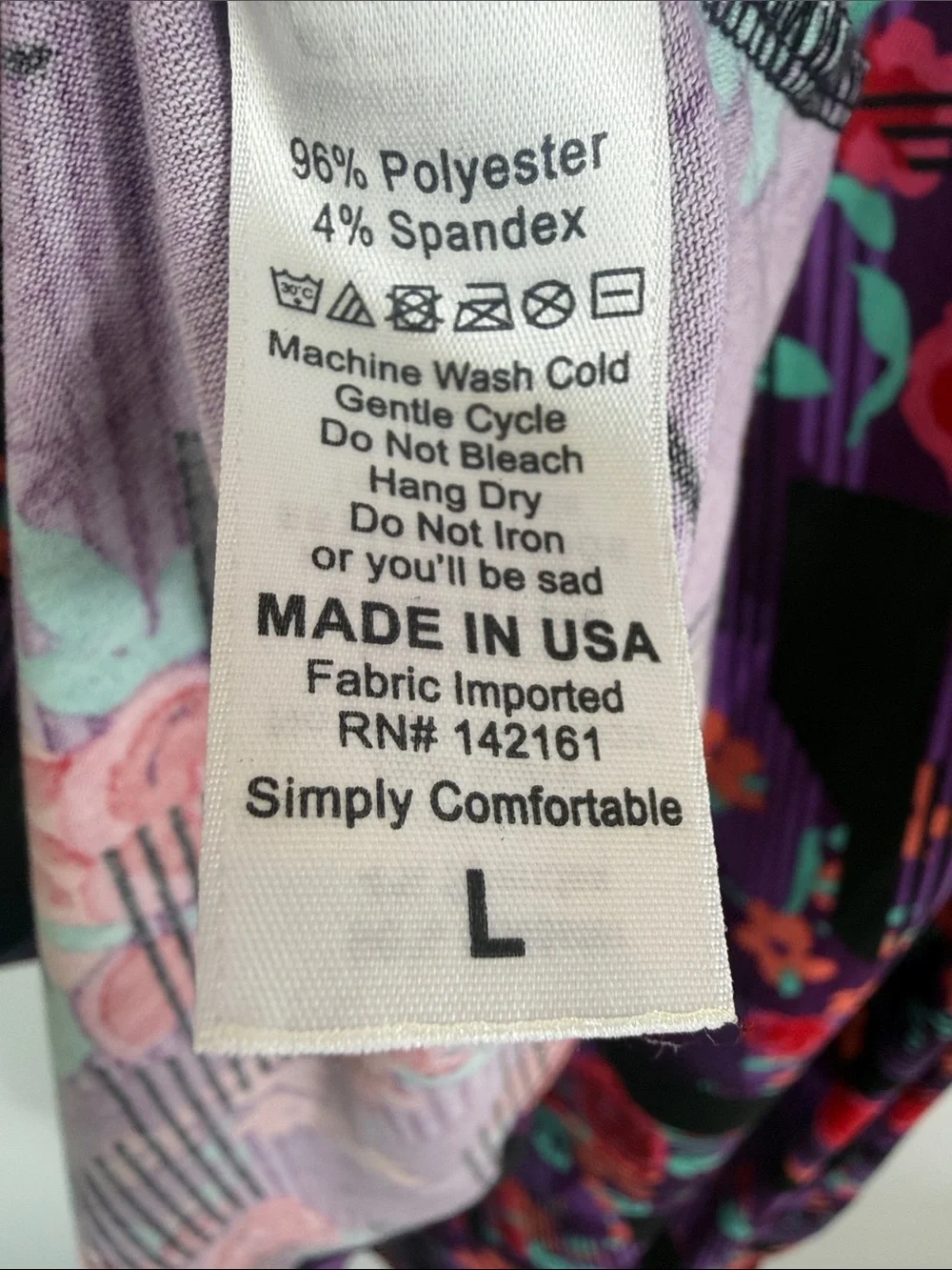 LuLaRoe Purple Floral Maxi with Orange & Teal Accents. NWT. Womens Size L - Picture 7 of 7